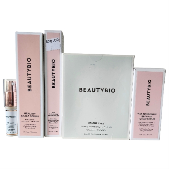 BEAUTYBIO Skincare 5-Piece Set: Daily Healthy Scalp Serum Eyelighter Toner